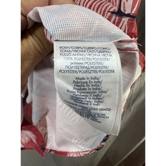 Chaps Button Up Shirt Adult Extra Large Red Tropical Short Sleeve Casual Mens.‎ - Picture 5 of 9